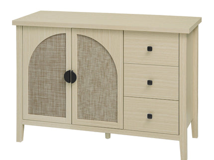 Rattan 2 Door 3 Drawer Cabinet, Suitable For Bedroom - Natural