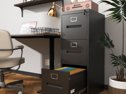 Premium Drawer File Cabinet With Lock, Metal Vertical Design, A4 Legal / Letter Size