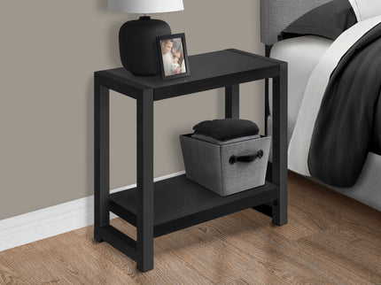 Accent Side Table, Narrow, Small, 2 Tier, Contemporary And Modern