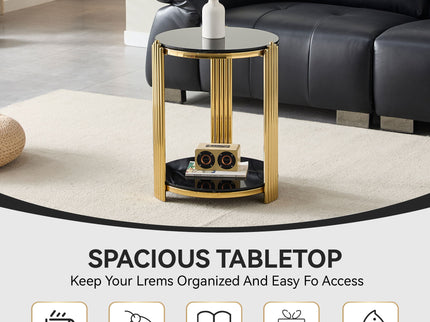 Round Table With Double Layer Storage