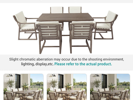 7 Piece Modern Outdoor Dining Set, Patio Furniture