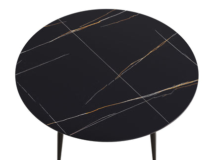 Modern Man-Made Stone Round Dining Table-Position For 6 People