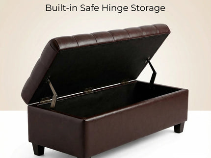 Storage Ottoman Bench With Safety Hinges