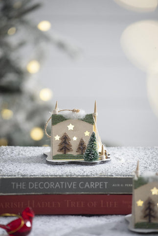 Cardboard Lited Tent Ornament Decorative Hanging Christmas Tree Ornaments For Holiday Party Decorations (Set of 6) - Multicolor