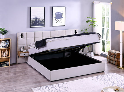 Upholstered Hydraulic Platform Bed With Storage Shelves, Reading Lamps, USB Port