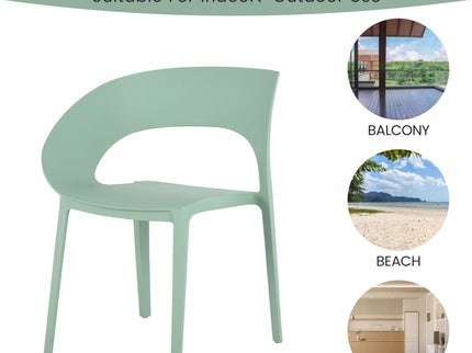 4 Piece Set Of Modern Designed Single Chairs With Folding Square Table