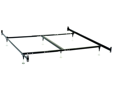 Adams - Queen / Eastern King Bolt On Bed Frame With Reinforced Center Beam, Adjustable Legs - Black