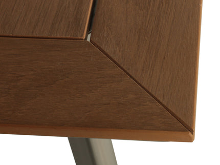 Outdoor Dining Table With Eucalyptus Wood Topped - Silver