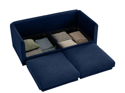 Stylish Sofa With Storage Seat And Cylindrical Backrest