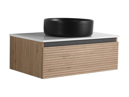 Wall Mounted Bathroom Vanity With Art Sink & 1 Soft Close Drawer