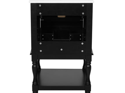 Retro Design Bathroom Vanity With Sink, 2 Drawer Storage Cabinet