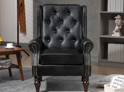 Modern Accent Armchair With Sturdy Wood Legs