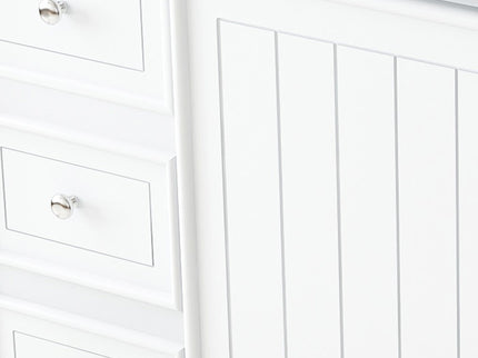 Bathroom Vanity Set With 3 Drawers And Storage Cabinet, Single Faucet Hole - White