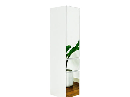 Elise - Slim Modular Closet Cabinet With Mirror - White