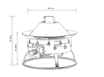 Propane Gas Fire Pit Table, 50000 Btu Round For Outside Patio - Black