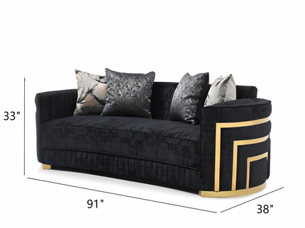 Soledad - Sofa With Upholstery And Hued Accents - Black
