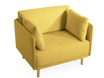 Modern Upholstered Accent Chair With Soft Cushions, Sleek Armrest Design