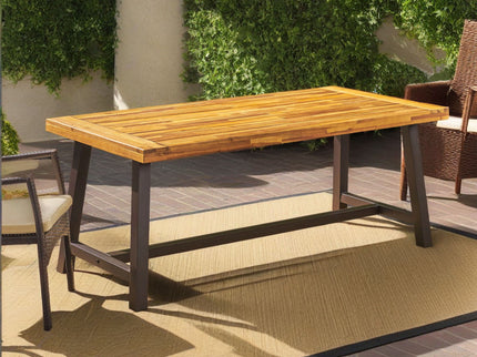 Outdoor Sandblast Finish Acacia Wood Dining Table