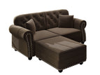 Dark Brown / 2 Pc. 2 Seater Sofa, Ottoman