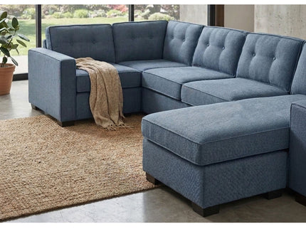 Reversible Chaise U - Sectional Couch, Living Room 3 Piece Set