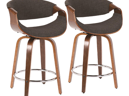 Curvini - Mid Century Modern Counter Stool (Set of 2)