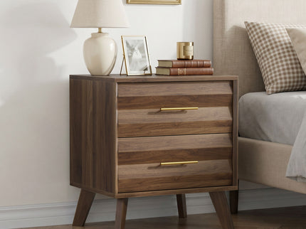 Medieval Double Drawer Bedside Table
