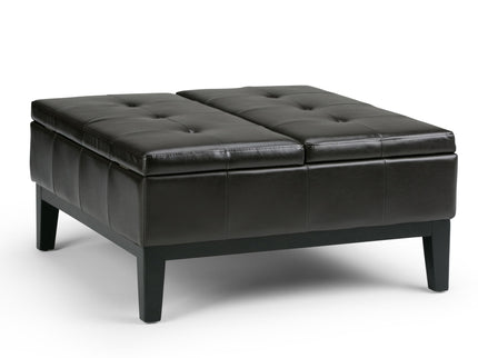 Dover - Square Coffee Table Storage Ottoman - Tanners Brown