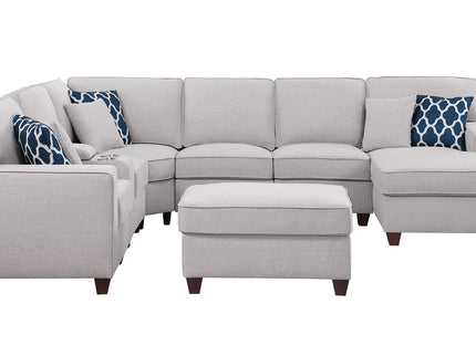 Tina - 8 Piece Upholstered Sectional With Ottoman