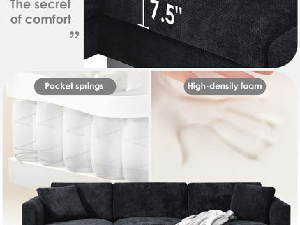 Modern Cloud Sectional Sofa L Shaped Luxury Couch Set With 2 Free Pillows 4 Seat With Oversized Chaise