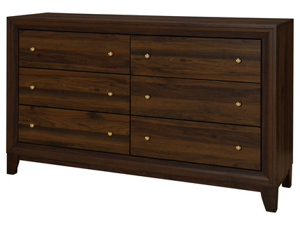 Anza - 6 Drawer Dresser Cabinet - Walnut