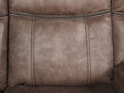 Dollum - Two Tone Nubuck Manual Recliner Sectional Sofa With USB Port Cupholder Console