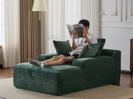 Oversized Chaise Lounge Chair Cozy Cloud Couch With 3 Throw Pillows And Wide Armrest