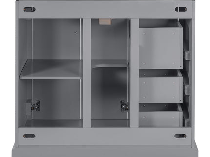 Bathroom Vanity With Sink, Soft Close Doors, Adjustable Shelf & 3 Drawers
