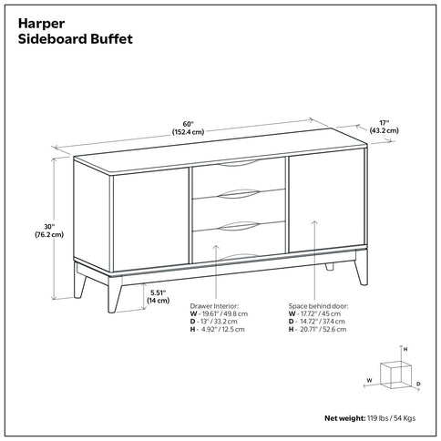 Harper - Sideboard Buffet - Brown