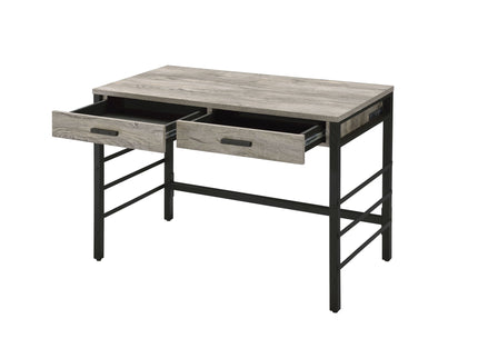 Disho - Weathered Writing Desk With USB - Oak