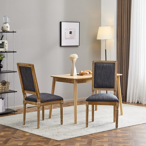 French Country Style Dining Chair With Upholstered Seating And Fluted Legs