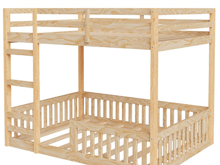 Stylish Bunk Bed With Ladder And Guardrails