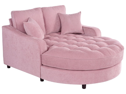 Modern Chaise Lounge Upholstered Sofa Couch With Tufted Seat And Detachable Pillows For Living Room