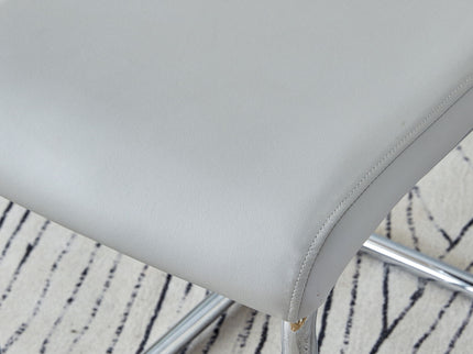 Modern Dining Chairs With Padded Seat, Metal Legs