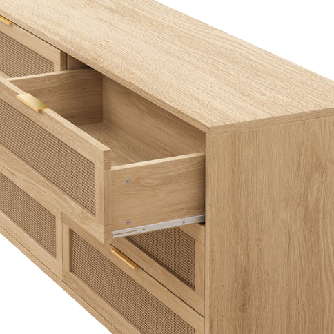 6 Drawer Storage Cabinet With For Bedroom Or Living Room - Natural