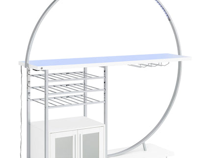 Casey - 2 Door Home Bar Storage Bar With Customizable Lighting - White