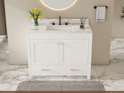 43" Bathroom Vanity Multi Functional Cabinet - White