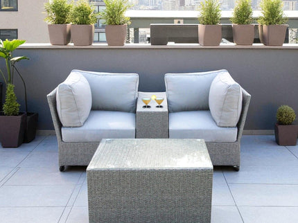 Comfortable Modern Patio Rattan Sectional Set With Cushions