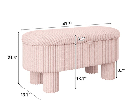 Storage Ottoman Upholstered Bench With Lift Top Storage For Bedroom