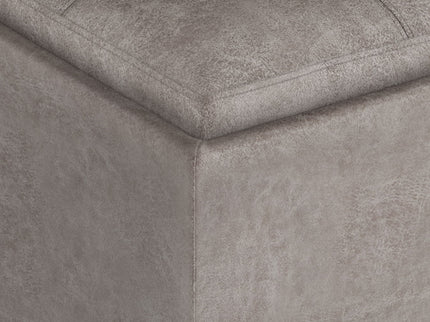 Rockwood - Upholstered Cube Storage Ottoman With Tray