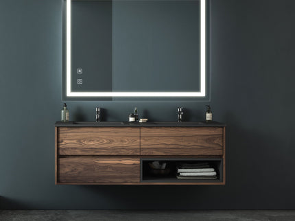 Bathroom Vanity Rectangle Mirror With Front Lighting, Anti Fog, Dimmable, Smart Memory Function