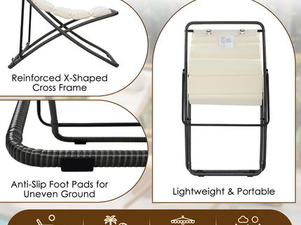 Outdoor Folding Chair With Adjustable Backrest (Set of 2)
