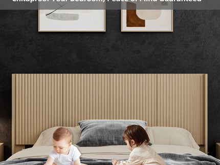 Modern Wide Wall Mounted Fluted Panel Headboard