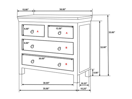 Lynden - 4 Drawer Accent Cabinet With Ring Pulls - Wood