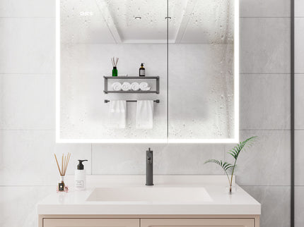 Bathroom Medicine Cabinet With Lights, LED Medicine Cabinet With Mirror, Lighted Medicine Cabinet With Defogger